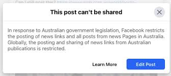 Facebook users within australia will no longer be able to view or share news content on the platform. L4fzcufinkm6pm