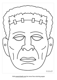 Paint the printable, frame it and give to a friend; Frankenstein Halloween Mask Template Coloring Pages Free Halloween Coloring Pages Kidadl