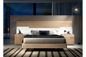 Tete de lit 160 avec tablette. Lit Design En Bois 160x200 Avec Chevets Tete De Lit A Led Pour Chambre Adulte