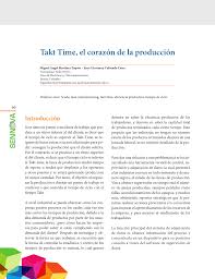 Pdf Takt Time El Corazon De La Produccion