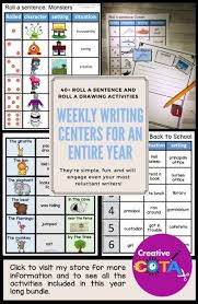 Distance Learning Writing Center Bundle Write A Sentence Roll It Activities Writing Center Elementary Special Education Activities Writing Lessons
