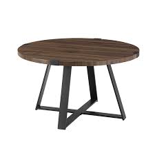 Charming for living room, patio, or sunroom, it can be sealed to preserve the look or painted. 30 Metal Wrap Round Coffee Table Dark Walnut With Black Base Walmart Com Walmart Com