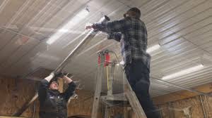 Each heater contains an electric heating element encased in a metal pipe. 054 Infrared Radiant Tube Heater In Pole Barn Part 1 Youtube