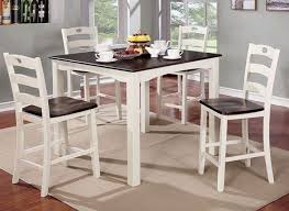 Cm3107pt 5pk 5 Pc Alcott Hill Gullo Liliana White Walnut Finish Wood Counter Height Dining Table Set Counter Height Dining Table Set Counter Height Dining Sets Counter Height Table Sets