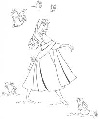 The Beauty Aurora With Animal Friends Coloring Pages Sleeping Beauty Coloring Pages Cartoon Coloring Pages Disney Princess Coloring Pages