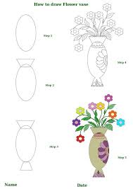 Click On A Picture To Make It Larger Then Print It Out And Enjoy Your How To Draw A Lotus Flower Step Flower Drawing Flower Vase Drawing Simple Flower Drawing