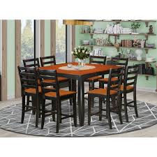 In open concept homes, look for a counter height dining room set that. Counter Height Dining Set Square Counter Height Table And Dining Chairs Finish Black Cherry Number Of Items 9 Shape Square Style Wood Seat Walmart Com Walmart Com