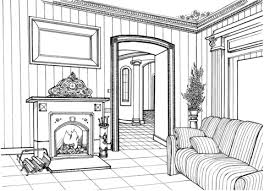 Fireplace Room Coloring Page From Interior Design Category Select From 25409 Printable Crafts Of C Designs Coloring Books Coloring Pages House Colouring Pages