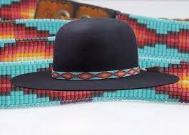 Native American Beaded Sunset Navajo Rug Hat Band Beaded Hat Bands Native American Beading Beaded Hat