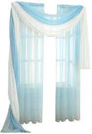 ستارة وشاح طويل شيفون مقاس 150 250 سم أبيض وسماوى موديل ac 6006 curtain accessories furniture decor decor