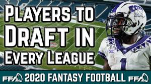 The best place to collect and discuss fantasy football advice. Players To Draft In Every League 2020 Fantasy Football Advice Youtube
