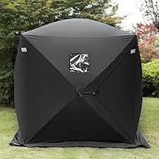 Camping canopies provide a lounging or dining area that's protected from the sun and rain. Amazon Com Popsport 2 Person Ice Fishing Shelter Tent 300d Oxford Fabric Portable Ice Shelter Strong Waterproof Ice Fish S Tent Ice Fishing Tent Fishing Tent
