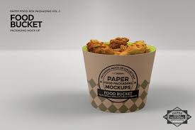 Simple edit with smart layers. Paper Food Bucket Packaging Mockup Food Mockup Food Packaging Food
