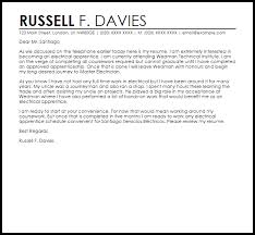 Apprentice Electrician Cover Letter Sample Cover Letter Templates Examples