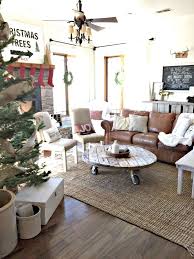 Woodland Farmhouse Christmas Merry Mag Rustic Farmhouse Living Room Leather Couches Living Room Family Room Inspiration