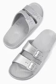 Buy Freedom Moses Silver Silverado Slide Sandals in Rubber For Women Online 