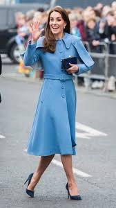 Kate middleton celebrity dresses navy blue a line chiffon formal dress with short sleeves elegant floor length вечерние платья. Kate Middleton Wearing Blue Coats Popsugar Fashion