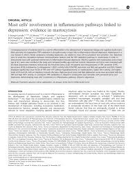 Pdf Mast Cells Involvement In Inflammation Pathways Linked To Depression Evidence In Mastocytosis