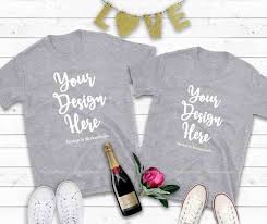 Couple Two Gray T Shirts Mockup Valentine Shirt Mock Up His Etsy In 2020 Design Mockup Free Shirt Mockup Valentines Shirt