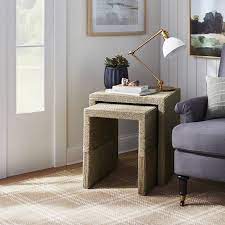 Set Of 2 Woven Nesting Tables Threshold Designed With Studio Mcgee Living Room Side Table Nesting Tables Rectangle Side Table