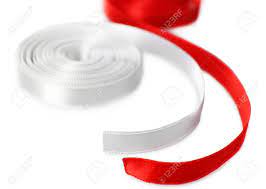 Red & white stripes w/ wider red stripe grosgrain ribbon. Colorful Red And White Ribbons Isolated On White Stock Photo Picture And Royalty Free Image Image 99971303