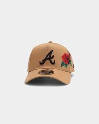 New Era Atlanta Braves Rose Hit 9forty A Frame Snapback Wheat Black In 2021 Atlanta Braves New Era Cotton Twill Fabric