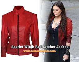 Scarlet Witch Avengers Age Of Ultron Red Leather Jacket Jackets Womens Fashion Jackets Red Leather Jacket