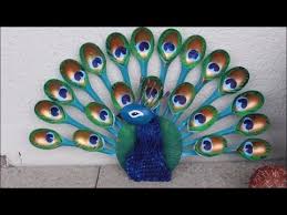 Diy Pfau Aus Plastikloffel Und Wattestabchen Basteln Basteln Plastikloffel Bastelarbeiten