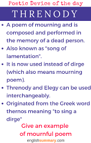 Threnody Meaning And Characteristics Teaching Literature Poetry Lessons History Of English Literature