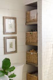 This open bathroom shelf idea can go anywhere in the bathroom: How To Build Bathroom Shelves Next To Shower