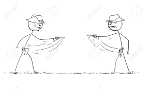 Vector Cartoon Stick Figure Drawing Conceptual Illustration Of Royalty Free Cliparts Vectors And Stock Illustration Image 148552111 Features spike holding his gun pointing upwards. vector cartoon stick figure drawing conceptual illustration of