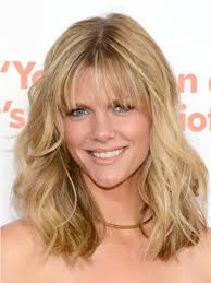 Thin bangs for long straight hair source 2. Brooklyn Decker Medium Wavy Blonde Human Hair Wig With Bangs Rewigs Com