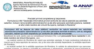 Noul termen pentru depundere este 31 iulie 2019. Formularul 402 Info 2019 Tipuri De Venit Pentru Care Se Depune Termen Depunere PrecizÄƒri Privind Completarea È™i Depunerea Cabinetexpert Ro Blog Contabilitate