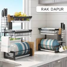 Mengapa perlu anda pilih rak stainless steel? Jual Rak Dapur Stainless Steel Menguras Rak Piring Hitam Vplus