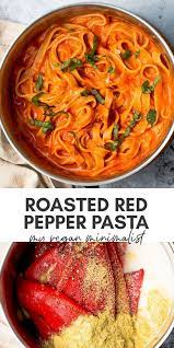 Vegan Roasted Red Pepper Pasta Recipe Stuffed Peppers Vegan Pasta Recipes Roasted Red Pepper Pasta