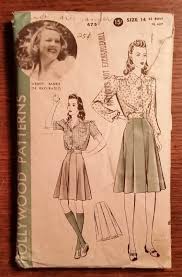 Lumber Jacket Blouse And Skirt Size 14 Bust 32 Hip 35 Dated 1940 Suitable For Printed Silk Silk Crepe Seersucker Silk Crepe Gingham
