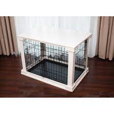 White Pet Crate End Table Small Dog Crate Cover Dog Crate Furniture Pet Crate