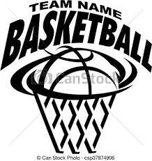 Vector Clipart Of Basketball Team Design With Ball And Net For School College Csp37874906 Basketball Shirt Designs Basketball Logo Design Basketball Shirts