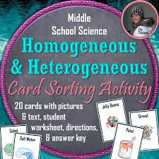 Fun Activity To Reinforce The Differences Between Heterogeneous And Homogeneous Mixtures Perfec Sorting Activities Heterogeneous Mixture Examples Of Mixtures