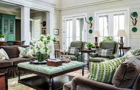 This video is about how we made the perfect ottoman/coffee table for our family room space. Brown Velvet Sofa With Green Tufted Ottoman Country Living Room