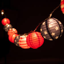 Fantado 10 Socket 4th Of July Red White And Blue Round Paper Lantern Party String Lights 4 Lanterns By Paperlanternstore Walmart Com Walmart Com