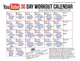 the 30 day you workout calendar