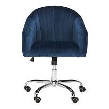 Get 5% in rewards with club o! Safavieh Themis Blue Velvet Chrome Leg Swivel Office Chair