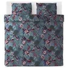 Filodendron Housse De Couette Et 2 Taies Bleu Fonce A Motif Floral Ikea Housse De Couette Housse De Couette Ikea Draps Bleu