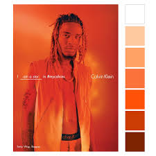Monochromatic Colour Features In This Calvin Klein Advertisement Monochromatic Colour Scheme Orange Color Schemes Monochromatic Color Scheme Light In The Dark