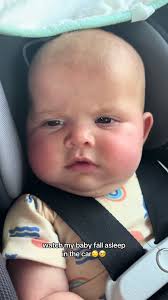 Cute Baby Falling Asleep in Car Seat
