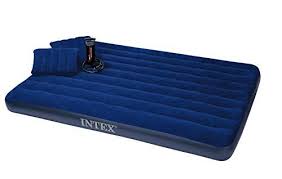 Intex Classic Downy Airbed Set With 2 Pillows And Double Quick Hand Pump Queen Air Mattress Camping Camping Bed Air Bed