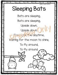 Sleeping Bats Poem Poetry For Kids Bat Poems Kindergarten Themes