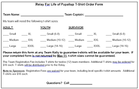 Relay for life is the signature event of the american cancer society. Relay For Life T Shirt Order Form 1 Shirt Order Customise T Shirt T Shirt