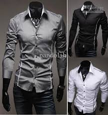 Wholesale Shirt Dress Buy Men S Fashion Luxury Stylish Casual Designer Dress Shirt Muscle Fit Shirts 17 22 Moda Ropa Hombre Moda Casual Hombre Moda Hombre